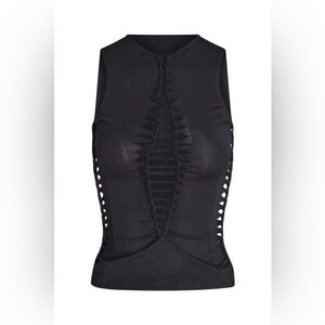 I.AM.GIA Black Cut Out Tank Chima Top